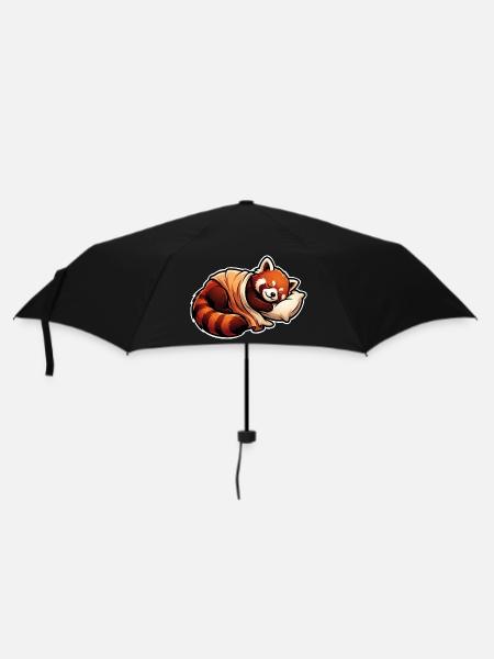 Schlafen Roter Panda - Regenschirm (klein) - Schwarz