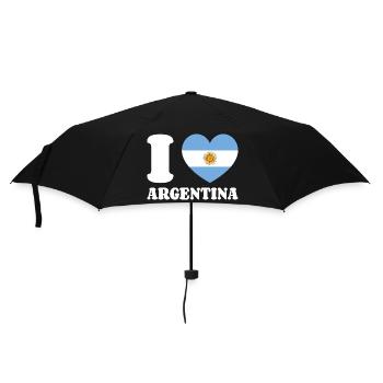 I Love Argentina Argentinien-Liebe Argentinienfan - Regenschirm (klein) - Schwarz - Vorne