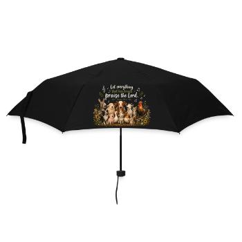 Psalm 150 Tiere Lobpreis - Regenschirm (klein) - Schwarz - Vorne