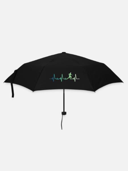 football battement de coeur footballeur - Parapluie standard - noir