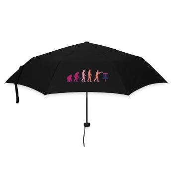 Disc Golf Evolution Lustiger Discgolfer Fliegender Disc - Regenschirm (klein) - Schwarz - Vorne