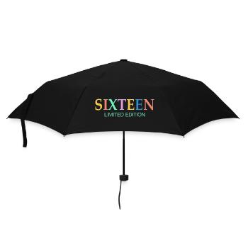 16. Geburtstag Limited Edition Vintage - Regenschirm (klein) - Schwarz - Vorne