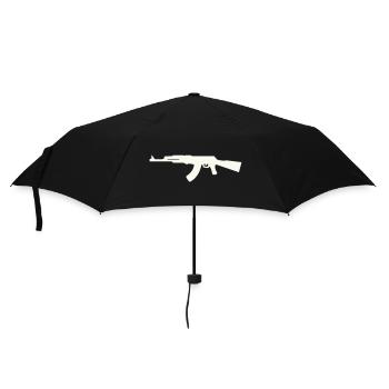 Gewehr Silhouette im Minimalstil - Regenschirm (klein) - Schwarz - Vorne