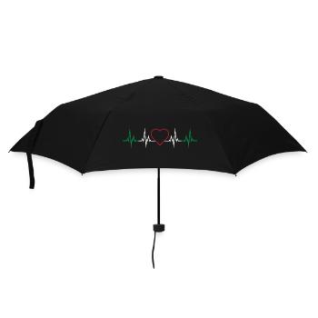 Herzschlag Italien - Regenschirm (klein) - Schwarz - Vorne