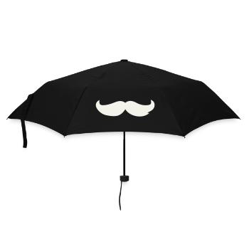 Mustache Contrast Design - Umbrella (small) - black - Front