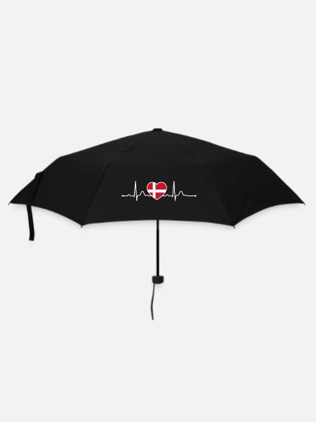 Dänemark Herz Herzlinie Urlaub - Regenschirm (klein) - Schwarz