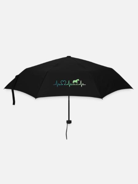 mon cheval battement de coeur chevaux - Parapluie standard - noir