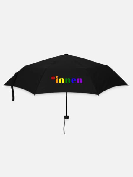 *innen Gendern - Regenschirm (klein) - Schwarz