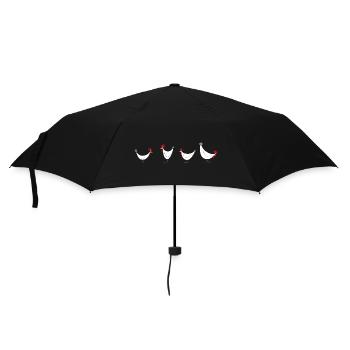 Lustige Hühner Illustration für Bauernhofkleidung - Regenschirm (klein) - Schwarz - Vorne