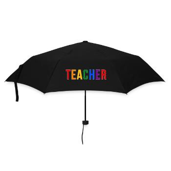 LGBTQ Pride Teacher Typography Design in 90s look - Umbrella (small) - black - Front