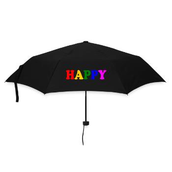 Happy - Regenschirm (klein) - Schwarz - Vorne