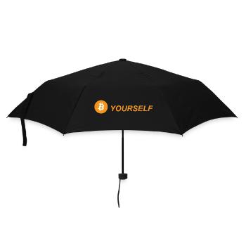Bitcoin BTC - Regenschirm (klein) - Schwarz - Vorne