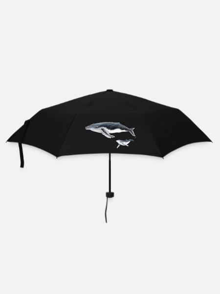 Humpback whale with baby megaptera whale - Umbrella (small) - black