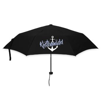 Anker Motiv Norddeutschland Küstenmädel - Regenschirm (klein) - Schwarz - Vorne