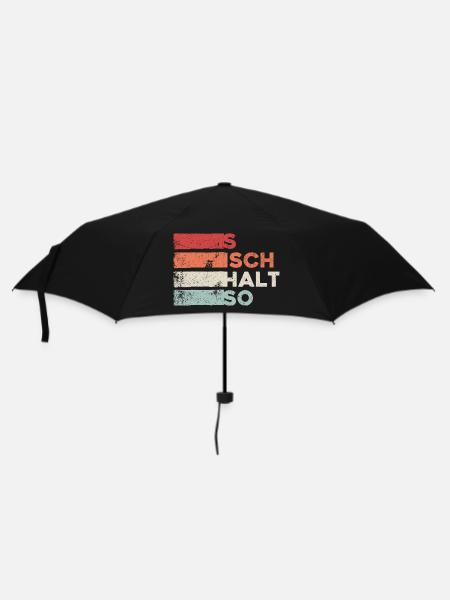 S Isch Halt So Lustiger Spruch Retro Vintage Humor - Regenschirm (klein) - Schwarz