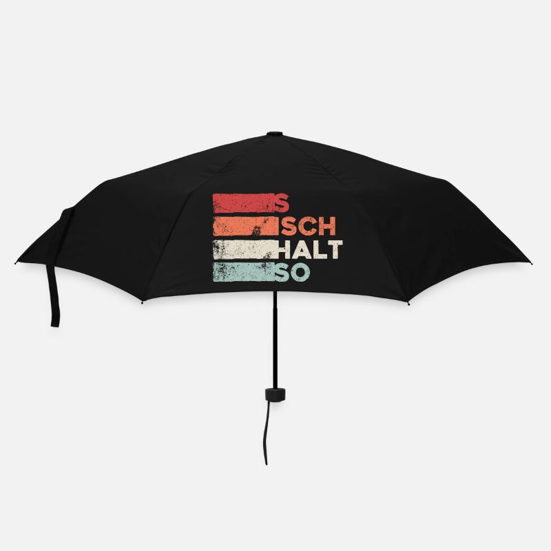 S Isch Halt So Lustiger Spruch Retro Vintage Humor - Regenschirm (klein) - Schwarz