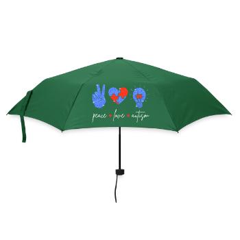Frieden Liebe Autismus I - Regenschirm (klein) - Flaschengrün - Vorne