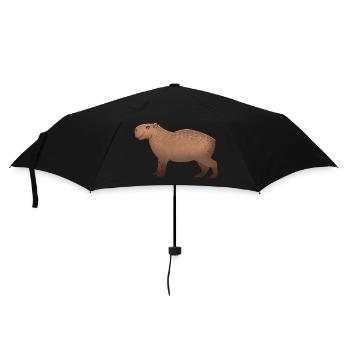 Hand gezeichnet Capybara stehend - Regenschirm (klein) - Schwarz - Vorne