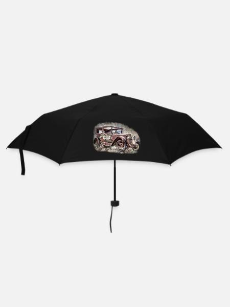 Nostalgisches Altes Amerikanisches Traumauto - Regenschirm (klein) - Schwarz