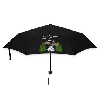 Camping Camping Mountain Motif Gift Idea - Umbrella (small) - black - Front