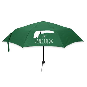 Langeoog Wasserturm Herzschlag Nordsee Geschenk - Regenschirm (klein) - Flaschengrün - Vorne