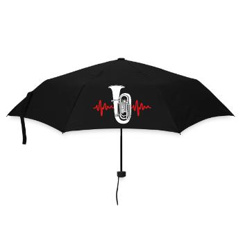Tuba Herzschlag - Regenschirm (klein) - Schwarz - Vorne