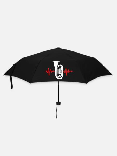 Tuba Herzschlag - Regenschirm (klein) - Schwarz