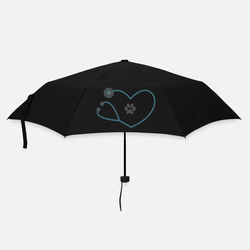 Tiermediziner Tierarzt Stethoskop - Regenschirm (klein) - Schwarz