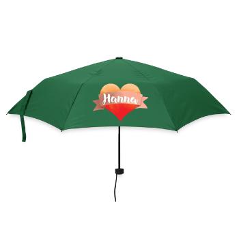 Hanna Herz Liebe Freundin Valentin Valentinstag - Regenschirm (klein) - Flaschengrün - Vorne