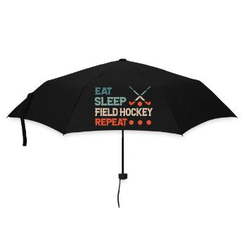 Manger dormir Hockey sur gazon Répéter - Parapluie standard - noir - Devant