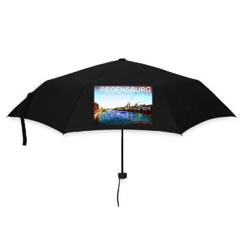 Regensburg - Regenschirm (klein) - Schwarz - Vorne