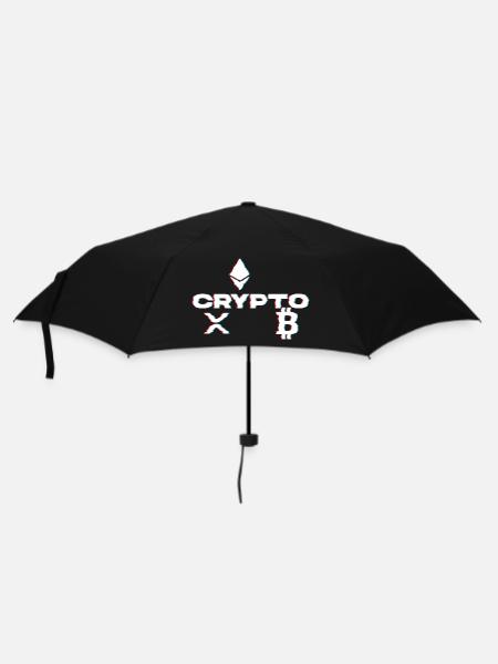 Crypto Glitch - Regenschirm (klein) - Schwarz