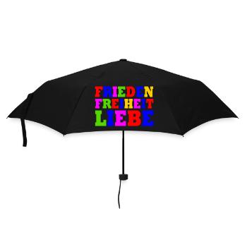 Frieden freiheit liebe - Regenschirm (klein) - Schwarz - Vorne