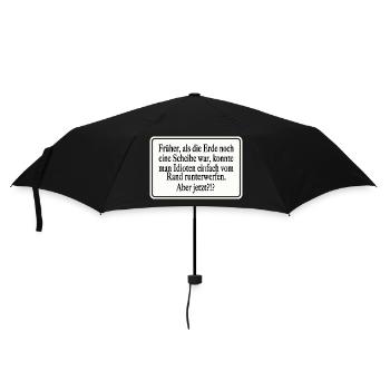 Früher als die Erde noch eine Scheibe war - Regenschirm (klein) - Schwarz - Vorne