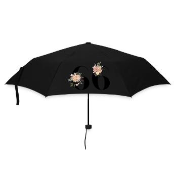 66-jähriges Jubiläum in voller Blüte (Geschenk von 66 Jahren) - Regenschirm (klein) - Schwarz - Vorne