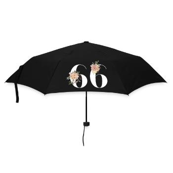 66-jähriges Jubiläum in voller Blüte (Geschenk von 66 Jahren) - Regenschirm (klein) - Schwarz - Vorne