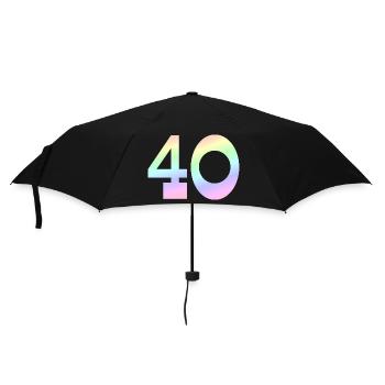 Geburtstagsgeschenk, 40 pastell Verlauf - Regenschirm (klein) - Schwarz - Vorne