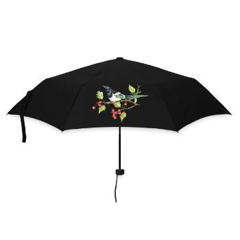 Bunter Vogel - Regenschirm (klein) - Schwarz - Vorne