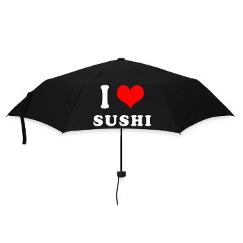 Ich liebe Sushi - Regenschirm (klein) - Schwarz - Vorne