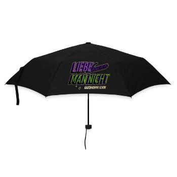 spaß müde süchtig zitat frühaufsteher kaffeesatz - Regenschirm (klein) - Schwarz - Vorne