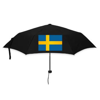 Flagge von Schweden - Regenschirm (klein) - Schwarz - Vorne