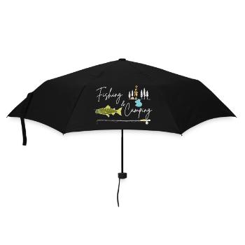 Camping and Fishing - Regenschirm (klein) - Schwarz - Vorne