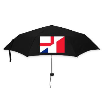 England Frankreich Flagge Fußball - Regenschirm (klein) - Schwarz - Vorne
