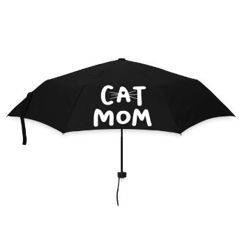 Cat Mom Katze Quote Statement Schnurrhaare Mutter - Regenschirm (klein) - Schwarz - Vorne
