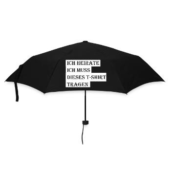 Heiraten JGA Braut Bräutigam Geschenk Geschenkidee - Regenschirm (klein) - Schwarz - Vorne