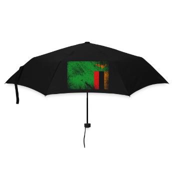 Sambia Flagge - Vintage Grunge - Regenschirm (klein) - Schwarz - Vorne