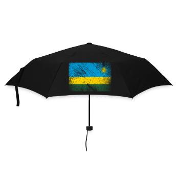 Ruanda Flagge - Vintage Grunge - Regenschirm (klein) - Schwarz - Vorne