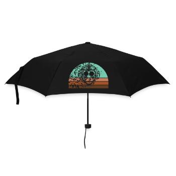 Casque de chimpanzé singe rétro au look grunge - Parapluie standard - noir - Devant
