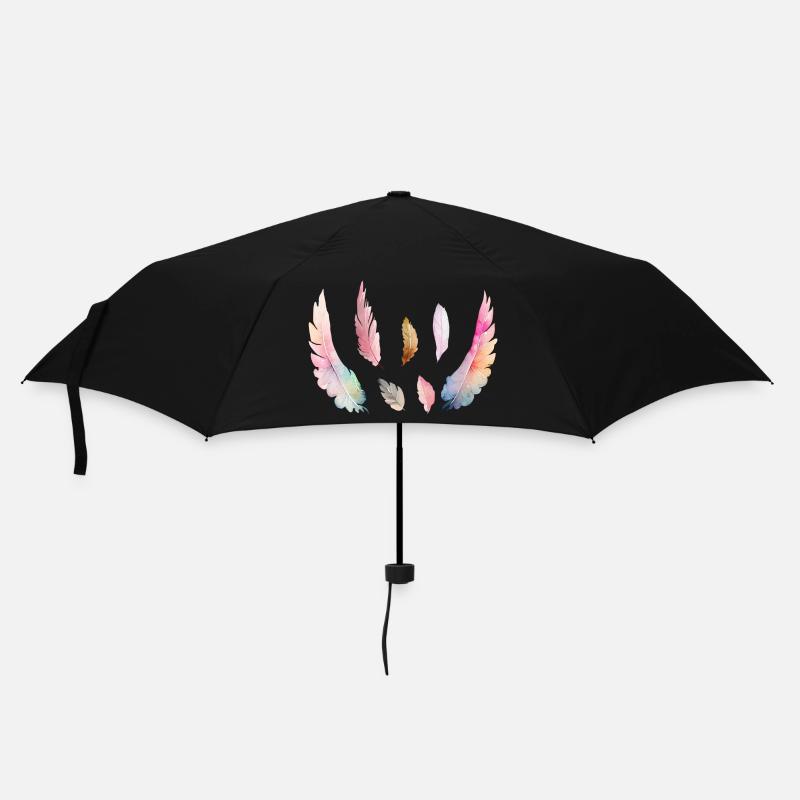 Coloured watercolour plumage - Umbrella (small) - black