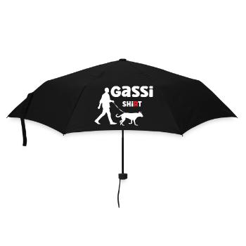 Offizielles Gassi Shi(r)t für jede Runde mit Hund - Regenschirm (klein) - Schwarz - Vorne